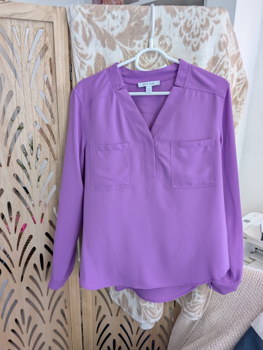Nine West Purple Women's Blouse Medium